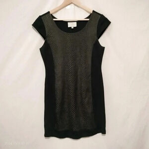 Madison Marcus size Medium Black Bodycon Cap Sleeves Textured Dress Simplicity